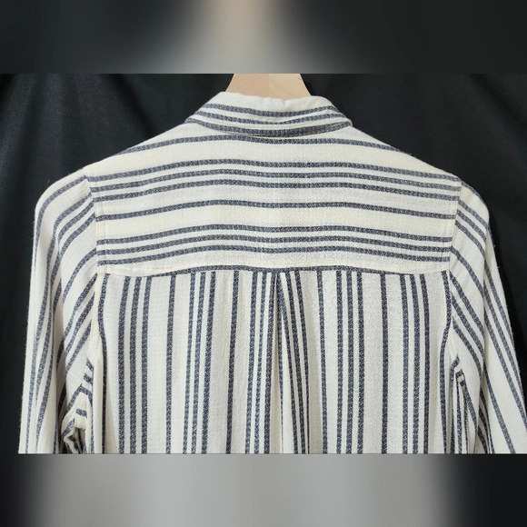 Lucky Brand Womens Button Front Size S Black Striped Classic Layering‎ - Picture 2 of 8